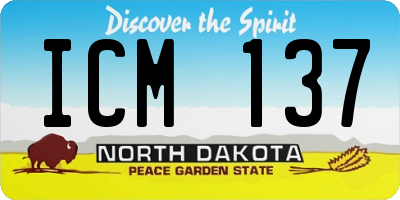 ND license plate ICM137