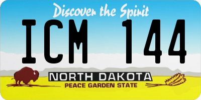 ND license plate ICM144