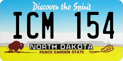 ND license plate ICM154