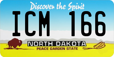 ND license plate ICM166