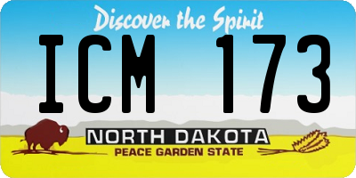 ND license plate ICM173