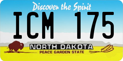 ND license plate ICM175