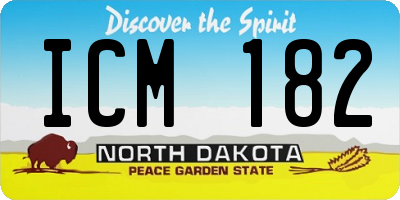 ND license plate ICM182