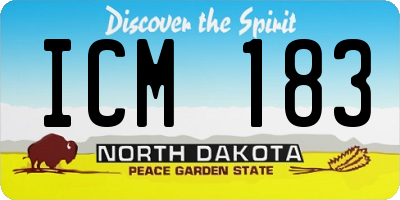 ND license plate ICM183