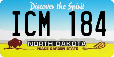 ND license plate ICM184
