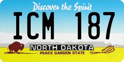 ND license plate ICM187