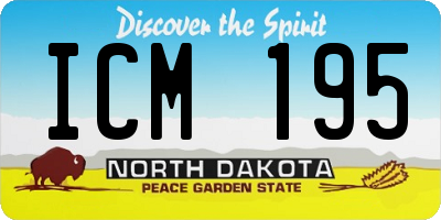 ND license plate ICM195
