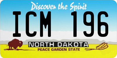 ND license plate ICM196