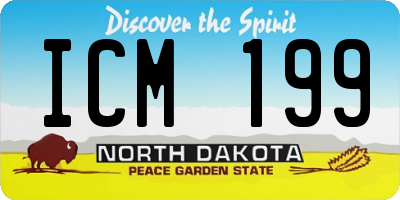 ND license plate ICM199