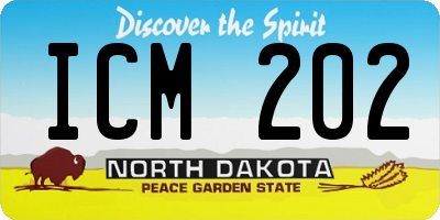 ND license plate ICM202