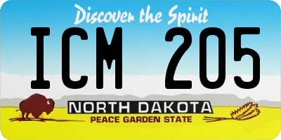 ND license plate ICM205