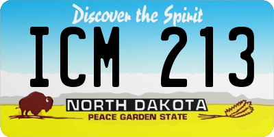 ND license plate ICM213