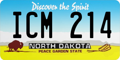 ND license plate ICM214