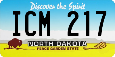 ND license plate ICM217