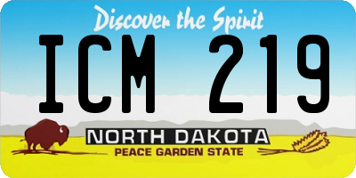 ND license plate ICM219