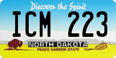 ND license plate ICM223