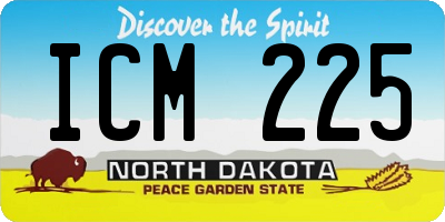 ND license plate ICM225