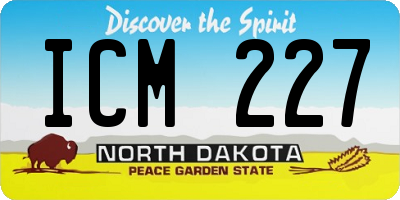 ND license plate ICM227