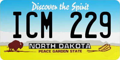 ND license plate ICM229