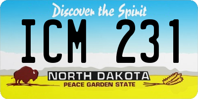 ND license plate ICM231