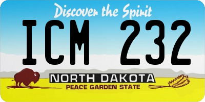 ND license plate ICM232