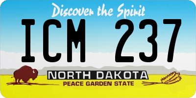 ND license plate ICM237