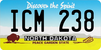 ND license plate ICM238