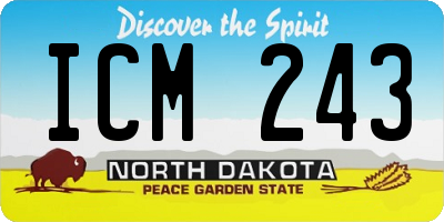 ND license plate ICM243