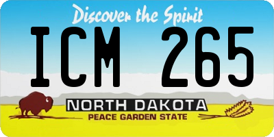 ND license plate ICM265