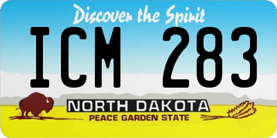 ND license plate ICM283