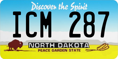 ND license plate ICM287