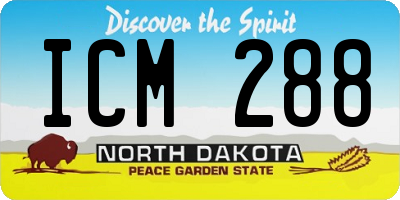 ND license plate ICM288