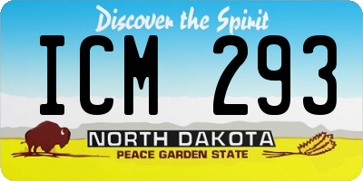 ND license plate ICM293