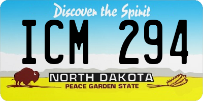 ND license plate ICM294