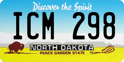 ND license plate ICM298