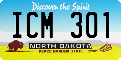 ND license plate ICM301