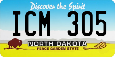 ND license plate ICM305