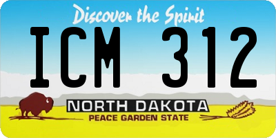 ND license plate ICM312