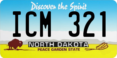 ND license plate ICM321