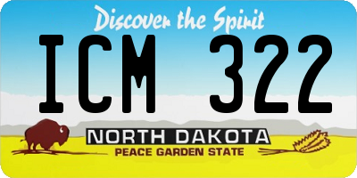 ND license plate ICM322