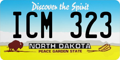 ND license plate ICM323