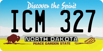 ND license plate ICM327