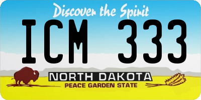 ND license plate ICM333