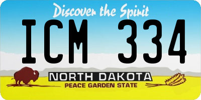ND license plate ICM334