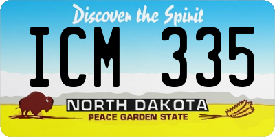 ND license plate ICM335