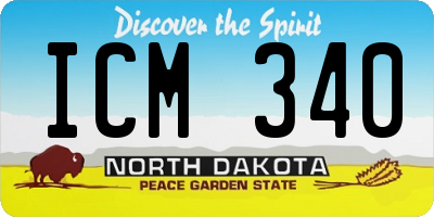 ND license plate ICM340
