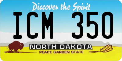 ND license plate ICM350