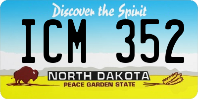 ND license plate ICM352