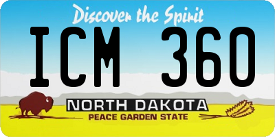ND license plate ICM360