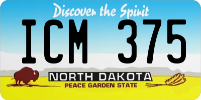 ND license plate ICM375